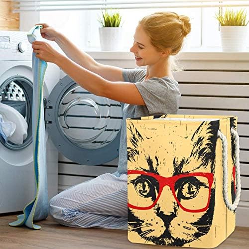 Vintage Kedi Boyama Katlanabilir Organizatör çamaşır sepeti Sepeti Oyuncak Kutuları Hediye Sepetleri Giysi Çantası Bebek Kreş