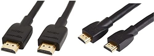 Basics Yüksek Hızlı 4K HDMI Kablosu-10 Fit, 10'luk Paket ve Basics Yüksek Hızlı HDMI Kablosu (18 Gbps, 4K/60Hz) - 25 Fit, Siyah