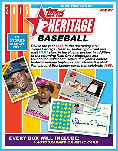 2015 Topps Heritage MLB Beyzbol Fabrikası 24 Paket ve 225 Kartlı Mühürlü HOBİ Kutusu ! İmza veya Oyun Kullanılmış Kalıntı Kartı