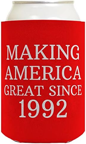 Doğum Günü Hediyeleri için 30th Doğum Günü Yapma Amerika Beri Büyük 1992 24-pack Can Coolies Soğutucular Kırmızı