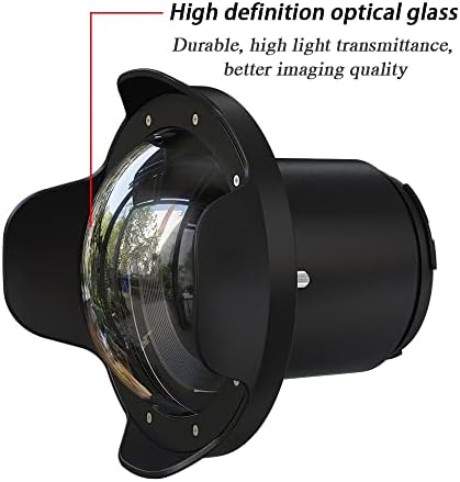 Seafrogs WA005-F Optik Cam 40 m/130ft 6 İnç Geniş Açılı Dome Port Balıkgözü Geniş Açı Lens w/Gölge Kapak Dalış için Su Geçirmez
