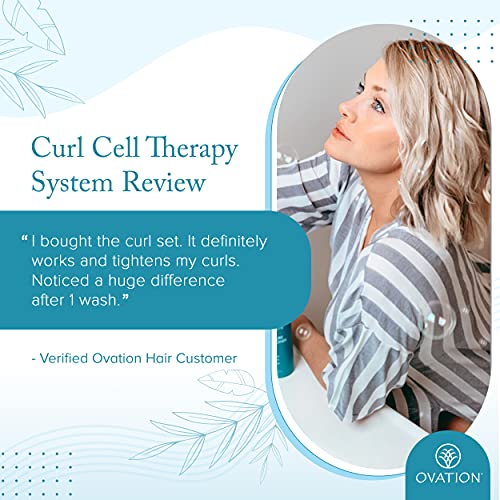 Ovation Hair Curl Hücre Terapisi 6 oz Sistem-Curl Şampuan ve Saç Kremi, Hücre Terapisi Saç ve Saç Derisi Tedavisi-Daha Parlak,