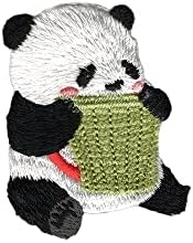 Güzel Panda Demir on Nakış Yama Hayvan Bez Çıkartmalar Giyim Nakış Yamalar Aplike (C)