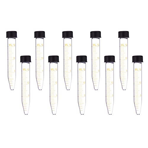 TEHAUX 15 Ml Konik Santrifüj Tüpleri, Membran Çözümleri Steril Cam Test Tüpleri ile vidalı Kapaklar, Lab Polipropilen Konteyner