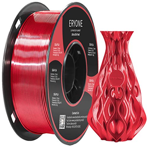 3D Yazıcı için ERYONE Ultra İpek PLA Filament, 1,75 mm, Tolerans: ±0,03 mm, 1kg (2,2 LBS)/Makara, Kırmızı
