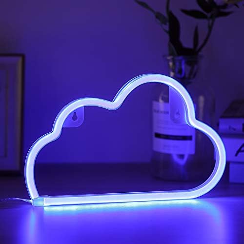 Ramphere Neon Tabelalar Bulut ışık Duvar Dekoru, Yatak Odası (Mavi)