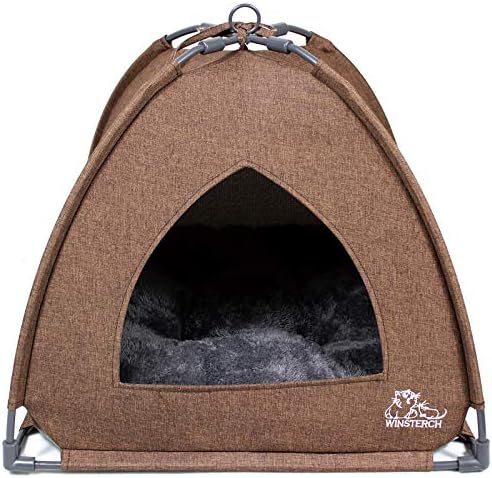 Winsterch Kedi Yatak Mağara Kapalı Kediler için, Pet Çadır Mağara Kediler için Küçük Köpekler Yavru Yatak ile Çıkarılabilir Yıkanabilir