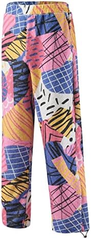 BEUU Lambswool Pantolon Mens için, Komik Grafik Baskılı Sıcak Pijama Pantolon Moda Elastik Bel Ayarlanabilir koşucu pantolonu