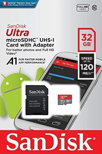 Ultra 32GB microSDHC, SanFlash ve SanDisk tarafından Doğrulanan Yezz Chico 2 Plus için Çalışır (A1/C10/U1/8k / 120MBs)
