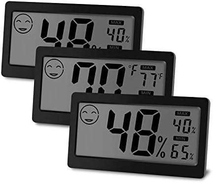 JLENOVEG Dijital Kapalı Termometre Higrometre Sıcaklık ve Nem Göstergesi ile 3.3 inç LCD Masa Ayakta Mıknatıs Takmak için Ev