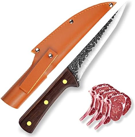 Kılıf 6in ile esnek kemiksi saplı bıçak, Et Kesme için kemiksi saplı bıçak El Dövme Yüksek Karbon Paslanmaz Çelik, et Cleaver