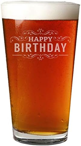 Doğum Günün Kutlu Olsun (İngilizce) Kazınmış 16oz Bira Bardağı Bira Bardağı