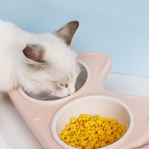 ocijf179 evcil hayvan besleme kasesi Kedi Köpek Çift Kase Içme Besleme Besleyici su sebili Gıda Kabı-Yeşil