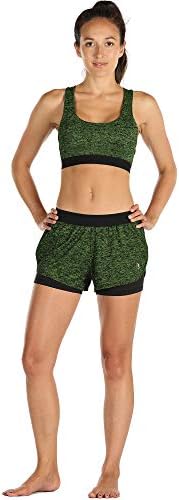 ıcyzone Koşu Yoga Şort Kadınlar için-Activewear Egzersiz Egzersiz Atletik Koşu Şort 2-in-1