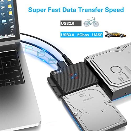 FİDECO SATA / ıde'den USB 3.0 Adaptörüne, Evrensel 2.5/3.5 İnç SATA ve IDE HDD için Sabit Sürücü Adaptör Kablosu Dönüştürücü,
