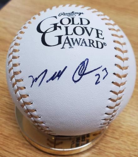 İmzalı Marcel Ozuna Resmi Rawlings Altın Eldiven Major League Baseball w / COA İmzalı MLB Eldiven