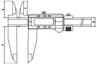 MeterTo Çift Bıçak Pençe Dijital Kumpas, Aralığı: 0-400mm, Çözünürlük: 0.01 mm, Doğruluk: ±0.05 mm, mm/inç Dönüşüm Herhangi Bir