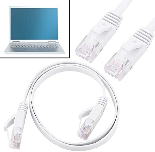 Vbestlıfe Cat 6 Düz Ethernet Kablosu, İnce Uzun Bilgisayar LAN İnternet Ağ Kablosu, Snagless Rj45 Konnektörlü Hızlı Ethernet