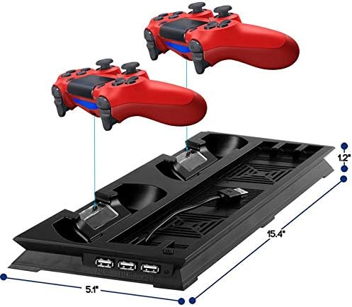 Elegdy PS4 Denetleyici Şarj PS4 USB şarj Dock Şarj İstasyonu için 4 PS4 Pro Denetleyici Gamepad