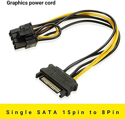 5 adet 15pin SATA Erkek 8pin (6 + 2) PCI - E Güç Kaynağı Kablosu 15 cm 18AWG PCI Express Grafik Kartı Güç Adaptörü Tel