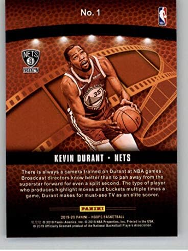 2019-20 NBA Çemberler ışıkları Kamera Eylem Basketbol 1 Kevin Durant Brooklyn Nets Resmi NBA Ticaret Kartı Panini Amerika
