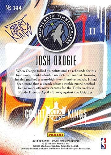 2018-19 Mahkeme Kralları Uluslararası Basketbol 144 Josh Okogie Minnesota Timberwolves Çaylaklar II Resmi Blaster Özel NBA