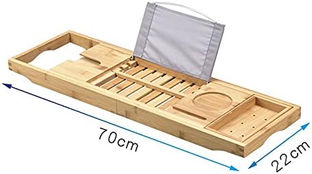 MKOJU Uzatılabilir Bambu Banyo Caddy Tepsi Ayarlanabilir Ev Ahşap Küvet Tepsi Kitap Şarap Tablet Tutucu Okuma Raf