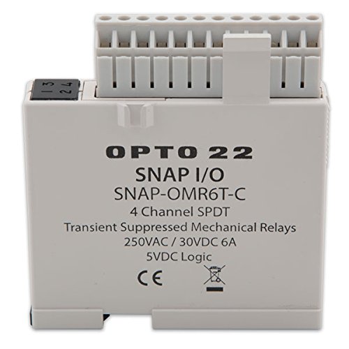 Opto 22 SNAP-OMR6T - C Snap İzole 4 Kanallı Mekanik Güç Rölesi Çıkış Modülü, Form C, Entegre Geçici Bastırma ile