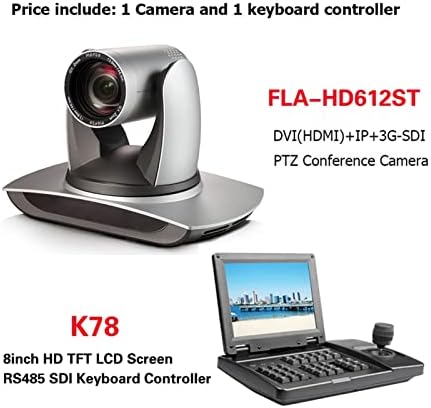 Konferans Kamera Konferans Ekipmanları Kitleri 12X Zoom PTZ Kamera Yayın DVI SDI IP Kamera ile 8 inç LCD Rs232 RS485 Ptz Denetleyicisi