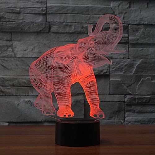 Jinnwell 3D Fil gece lambası Lamba Illusion Hayvan Gece Lambası 7 Renk Değiştirme Dokunmatik Anahtarı Masa Masa Dekorasyon Lambaları