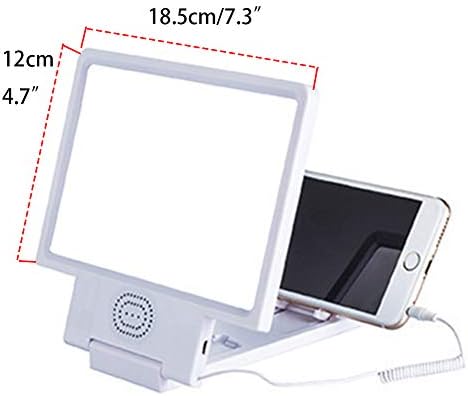BEİAKE Cep Telefonu ekran büyüteci 3D HD Video Amplifikatör Smartphone Tüm Smartphone için Standı / Anahtarı, beyaz