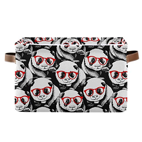 Oyuncak Giysileri için Dekoratif Saklama Kutuları, Çocuklar için Sevimli Panda Dikdörtgen Sağlam Saklama Sepetleri Kreş için