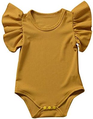 ıddolaka Yenidoğan Bebek Bebek Kız Katı Fırfır Romper Bodysuit Tulum Rahat Giysiler Tek Parça Kıyafet