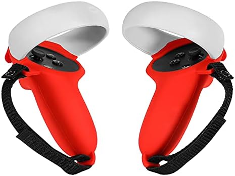 Quest 2 VR Kulaklık için Kesoto Silikon Denetleyici Kavrama Koruyucu Kapak Kılıfı, Premium-Kırmızı