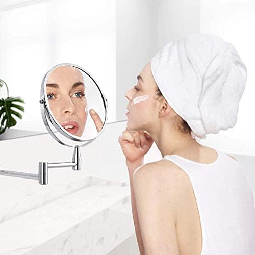 Nhlzj Temiz ve Parlak Duvara Monte Makyaj Aynası, 10x Büyütme Kozmetik Ayna ışıkları ile Led, Çift Taraflı Ayna Banyo Aynası