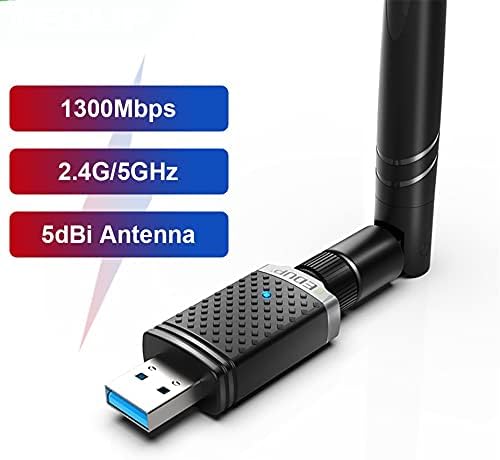 JJWC 1300 Mbps USB WiFi Adaptörü Çift Bant 5G / 2.4 Ghz RTL8812BU USB 3.0 AC Wi-Fi Dongle Ağ Kartı PC Laptop Aksesuarları için