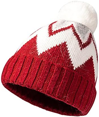 Lovor Şapkalar Kadınlar ıçin Noel Bere Kış Şapka Pom Pom Sıcak Erkek Kap Kalın Örgü Manşet Tığ Kafatası Kapaklar Sıcak Kış Şapka