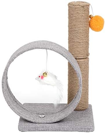 13 Kedi Ağacı Kedi Kulesi Kapalı Kediler için Keten Dairesel Halka ile Kitty Oynamak için Relax ve Uyku, açık Gri