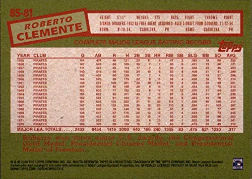 2020 Topps Serisi 1 Beyzbol 1985 35th Yıldönümü 85-81 Roberto Clemente Pittsburgh Pirates Resmi MLB Ticaret Kartı