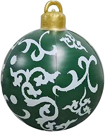 GONEBIN Açık Noel Şişme Dekore Topu, 23.6 inç PVC Dev Noel Şişme Top, Noel Şişme Topları Noel Ağacı Süslemeleri Yard Sanat Bahçe