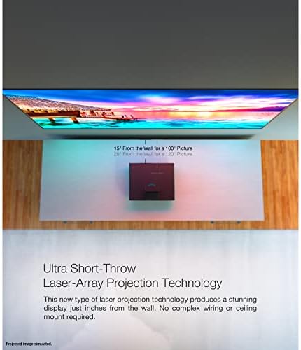Epson 100 EpiqVision Ultra LS500 Lazer Ultra Kısa Mesafeli Projeksiyon TV (100 inç Ekran Dahil), 4000 lümen, 4K PRO-UHD, HDR,