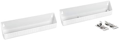 Rev-A-Shelf 6572-14-11-52 14 İnç Polimer Plastik Mutfak Lavabosu Ön Uç Aksesuarı Depolama Tepsileri, Beyaz