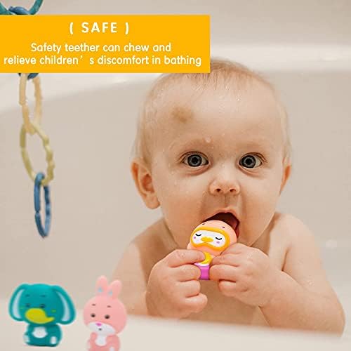 HO-EF Bebek banyo Oyuncakları, 4 Adet Yüzen Hayvanlar Oyuncaklar ile 1 Net, Küvet Duş Plaj Yüzme Havuzu Oyunları için Su Oyun