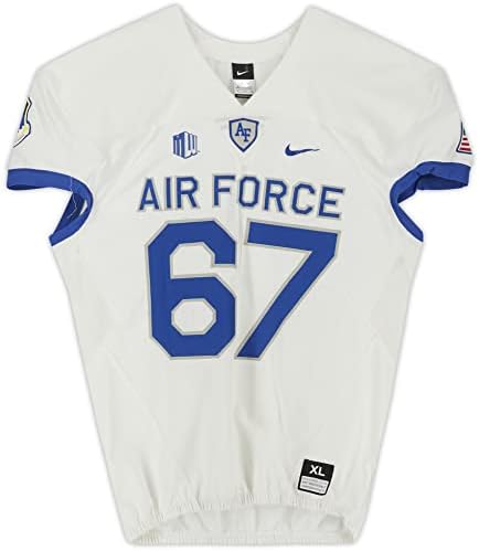 Hava Kuvvetleri Şahinleri Takımı-2020 NCAA Futbol Sezonundan 67 numaralı Beyaz Forma - Beden XL-Kolej Oyunu Kullanılmış Formalar