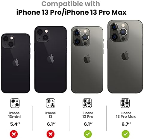 iPhone 13 Pro için Tensea-iPhone 13 Pro Max Kamera Lens Koruyucu, Temperli Cam Kamera Kapağı Ekran Koruyucu Aksesuarları, Alüminyum