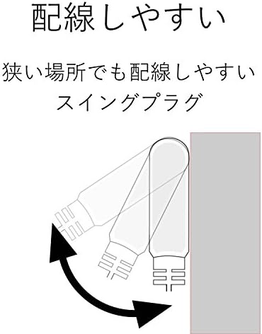 ELECOM Güç Şeridi Mıknatıslı 3 pimli 4 Çıkışlı 2.5 m [Beyaz] T-T1B-3425WH (Japonya İthalatı)