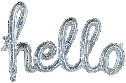 AnnoDeel 2 pcs Hello Mektup Mylar Balonlar, 39 inç x 23 inç Pembe ve Gümüş Tek parça Alfabe Hello Folyo Balonlar için Düğün Doğum