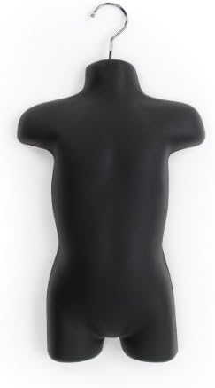 Displays2go Askılı Çocuk Elbise Formları Büyük Kanca, 19,25 İnç, Polietilen Siyah, 10'lu Paket
