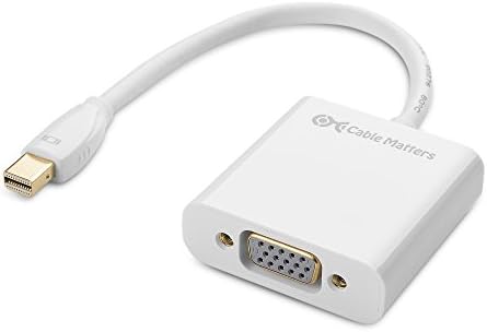 Beyaz renkte Mini DisplayPort-VGA Adaptörü (Mini dp'den Vga'ya) - Thunderbolt ve Thunderbolt 2 Bağlantı Noktası Uyumlu