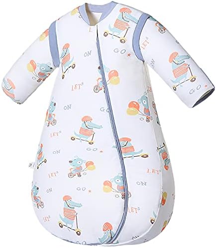 CYUURO Bebek %100 % Pamuk Uyku Tulumu Sonbahar Tüm Mevsim Kollu Ayrılabilir Toddlers Giyilebilir Battaniye